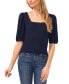 Фото #1 товара Women's Short Puff Sleeve Square Neck Knit Top