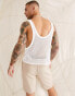 ASOS DESIGN vest in off white crochet with low front and back