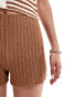 Фото #5 товара Mango mini knitted co-ord shorts in brown