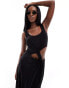 Фото #1 товара ASOS DESIGN high low hem cut out dress with twist strap in black