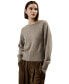 Фото #1 товара Braided Collar Wool and Cashmere Blend Sweater for Women