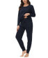 ფოტო #5 პროდუქტის Plus Size Kangaroo Long Sleeve Top with Jogger Set