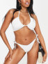 Ivory Rose Fuller Bust mix & match rib upside down triangle bikini top in white