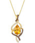Фото #1 товара Le Vian cinnamon Citrine (2-5/8 ct. t.w.) & Diamond (3/8 ct. t.w.) Swirl Pendant Necklace in 14k Gold, 18" + 2" extender