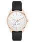 ფოტო #1 პროდუქტის Women's Quartz Black Faux Leather Band Watch, 36mm