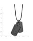 ფოტო #2 პროდუქტის Brushed and Laser Cut Black IP-plated Double Dog Tag Ball Chain