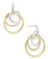 ფოტო #1 პროდუქტის Tricolor Interlocking Circle Drop Earrings in Sterling Silver, 18k Gold-Plate & 18K Rose Gold-Plate, Created for Macy's