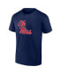 Фото #2 товара Men's Navy Ole Miss Rebels Game Day 2-Hit T-shirt