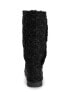 Muk Luks Women's Lilyana Marl Cable Knit Knee Black Comfort High Boots Size 7