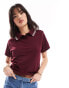 ASOS DESIGN fitted pique polo shirt in burgundy Бордовый, S - EU 36-38 - фото #1