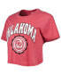ფოტო #3 პროდუქტის Women's Crimson Oklahoma Sooners Edith Vintage-Like Burnout Crop T-shirt