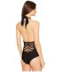 Фото #3 товара Mikoh Women's 155264 Manu Black One Piece Plunge Neckline Swimsuit Size Medium