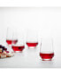 Pure Bordeaux Stemless Wine Tumbler 18.5oz Set of 4