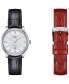 ფოტო #6 პროდუქტის Women's Swiss Automatic Carson Premium Lady Diamond Accent Black Leather Strap Watch 30mm