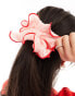 ASOS DESIGN oversized scrunchie with contrast stitching in pink