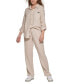 Фото #5 товара Women's Crepe Gauze Relaxed Straight-Leg Drawstring-Waist Pants