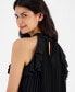 ფოტო #3 პროდუქტის Women's Pleated Mock-Neck Sleeveless Top