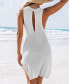 Фото #1 товара Women's White Curved Hem Mini Cover-Up