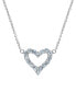 Фото #1 товара Macy's lab-Grown Aquamarine Open Heart 18" Pendant Necklace (5/8 ct. t.w.) in Sterling Silver