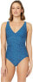 Фото #3 товара TYR Women's 168308 Mantra V Neck Controlfit Turquoise Swimwear Size 10