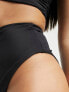 ASOS DESIGN Tall – Mix and Match – Bikinihose in Schwarz mit hohem Bund und hohem Beinausschnitt