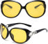 DUCO Women's HD Night Glasses for Drivers Women Elegant Oval Night Driving Glasses 1220