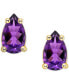 ფოტო #6 პროდუქტის Amethyst Pear Stud Earrings (3/8 ct. t.w.) in 14k Gold