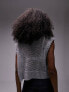 Topshop knitted sheer tank in grey