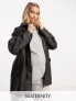 Фото #1 товара Vero Moda Maternity rubberised hooded raincoat in black