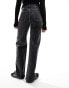 & Other Stories high waist wide leg jeans in salt and pepper black W31 - фото #5