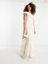 Фото #1 товара Y.A.S Bridal vintage lace one shoulder maxi dress in cream