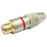 EUROCONNEX Female Professional Gold Metal Red Line RCA Connector