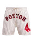 Men's Cream Boston Red Sox Pinstripe Retro Classic Woven Shorts