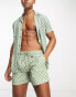 Hunky Trunks beach shirt in khaki checkerboard print