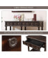 Black distressed 58" console table with drawers & shelf