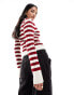 Фото #2 товара Stradivarius STR knit polo top in red stripe