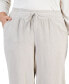 Фото #4 товара Plus Size Gauze Cropped Pants, Created for Macy's