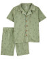 Фото #4 товара Kid 2-Piece Palm Tree Coat-Style Loose Fit Pajama Set 4