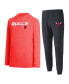 ფოტო #1 პროდუქტის Men's Black, Red Chicago Bulls Meter Pullover Hoodie and Jogger Pants Set