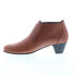 David Tate Status Womens Brown Narrow Leather Slip On Ankle & Booties Boots 10