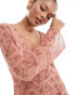 Фото #4 товара Brave Soul long sleeve floral playsuit in dusty pink