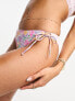 Miss Selfridge V front tie side bikini bottom in ditsy floral