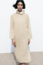 Фото #2 товара Длинное трикотажное платье с воротником-стойкой ZARA