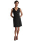 Women's Flyaway-Collar Hardware-Trim A-Line Dress