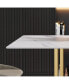 Фото #8 товара 63" Modern Artificial Stone White Straight Edge Golden Metal Leg Dining Table -6 People