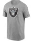 ფოტო #3 პროდუქტის Men's Heathered Gray Las Vegas Raiders Primary Logo T-shirt