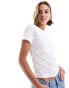 Фото #1 товара ASOS DESIGN broderie baby tee in white