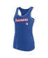 ფოტო #3 პროდუქტის Women's Royal Philadelphia 76ers Wordmark Logo Racerback Tank Top