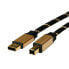 Фото #1 товара ROLINE GOLD USB 2.0 Cable - A - B - M/M 1.8 m - 1.8 m - USB A - USB B - USB 2.0 - Male/Male - Black - Gold