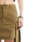 Фото #4 товара COLLUSION festival utility mini skirt with drop pocket and tab detail in khaki